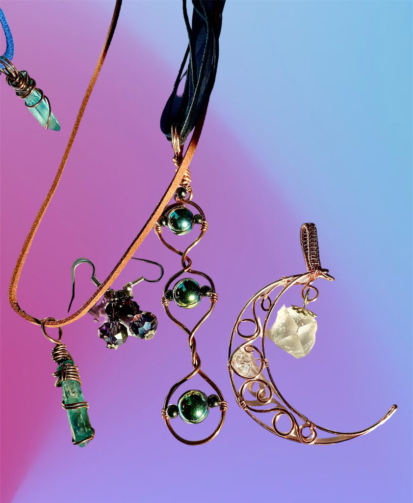 Crescent Moon with Apophyllite Pendant/Suncatcher