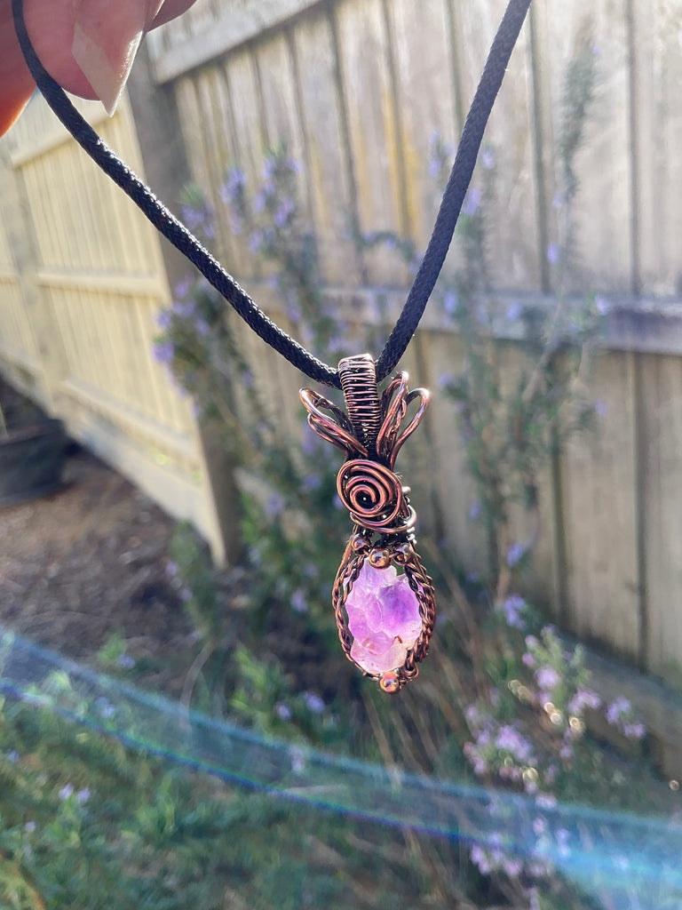 Amethyst Raw Elestial Pendant