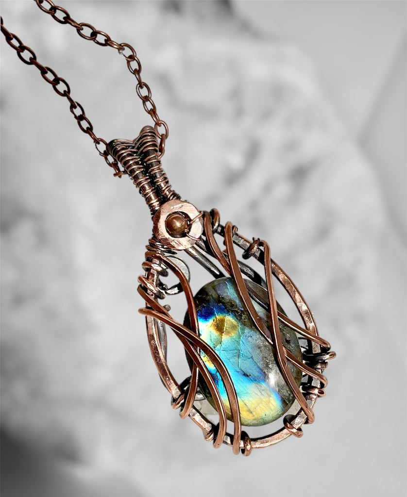 Labradorite Wire Wrapped Pendant - Connie’s Crystals 