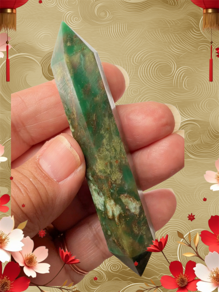 Rainforest Jasper Double Terminated Wand