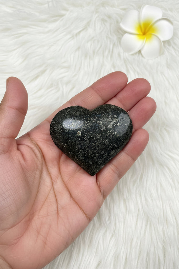 Pyrite Flower Heart