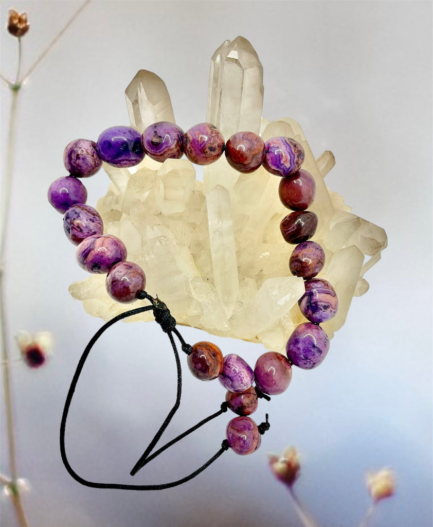 Purple Crazy Lace Agate Handmade Bracelet