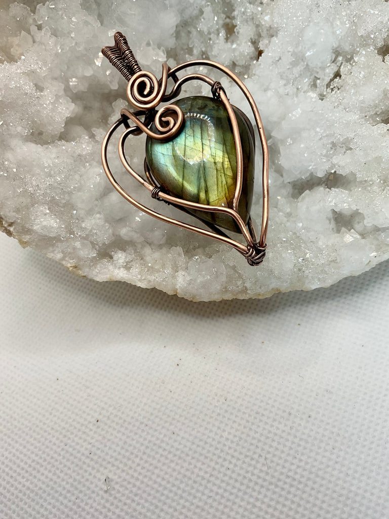 Labradorite Wire Wrapped Pendant - Connie’s Crystals 