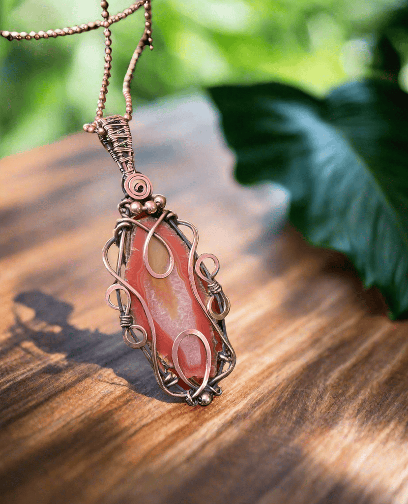 Druzy Geode Agate Slice Wire Wrapped Pendant - Connie’s Crystals 