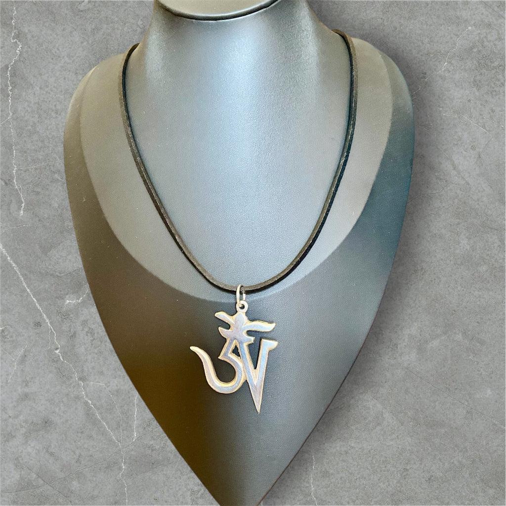 Tibetan Silver Ohm Pendant ￼