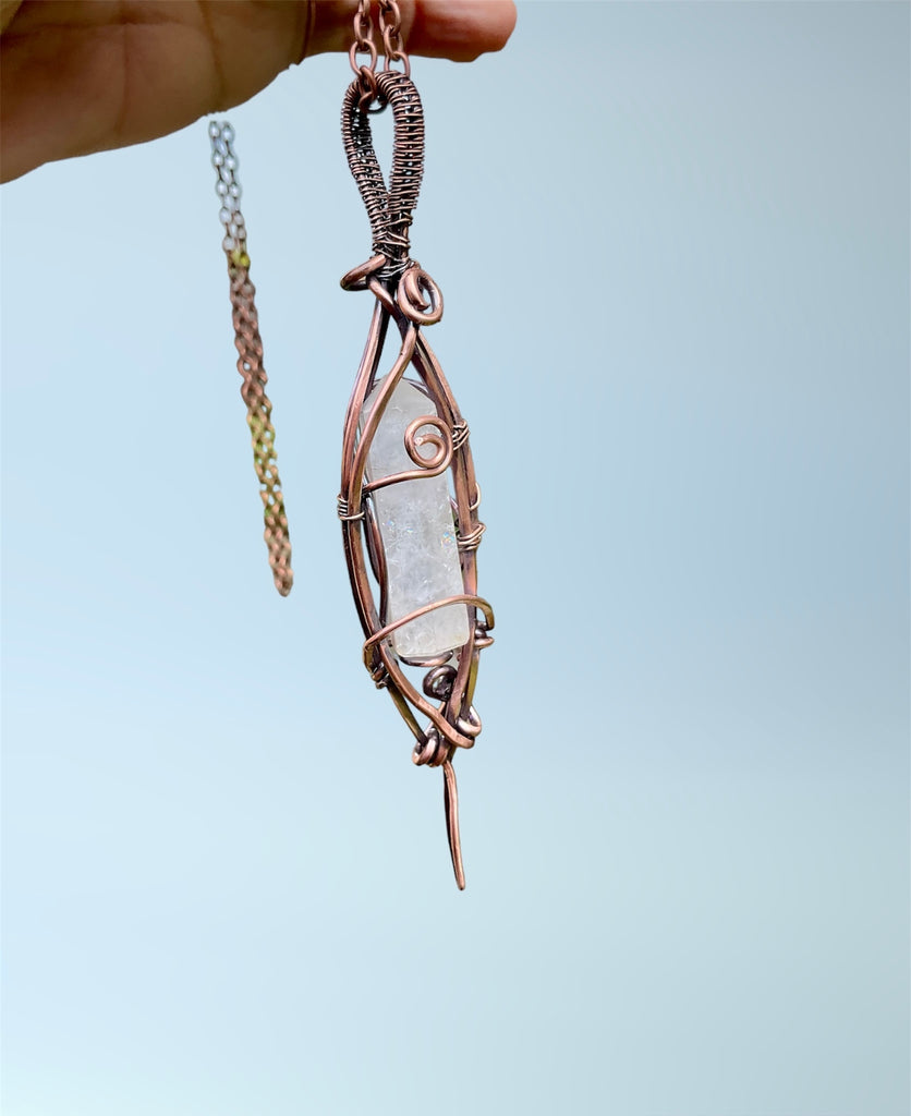Clear Quartz Point Wire Wrapped Pendant - Connie’s Crystals 