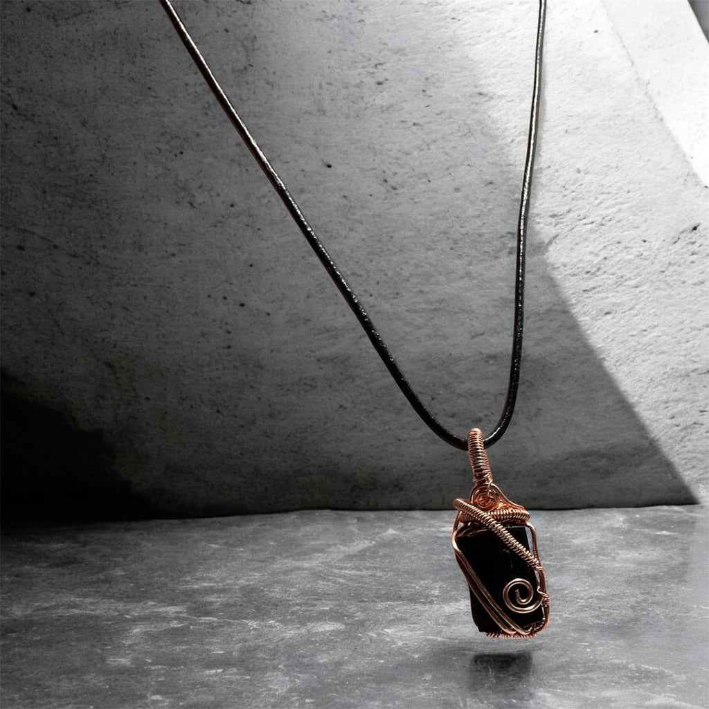 Black Tourmaline Wire Wrapped Pendant