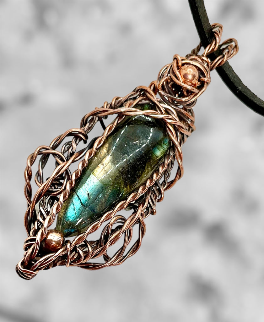 Labradorite Wire Wrapped Pendant - Connie’s Crystals 