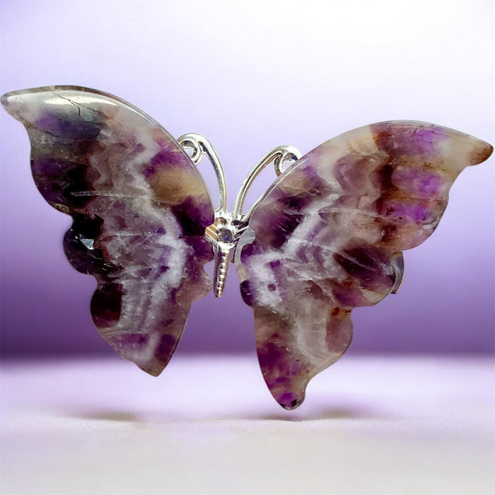 Chevron Amethyst Butterfly Hair Clip 🦋💜