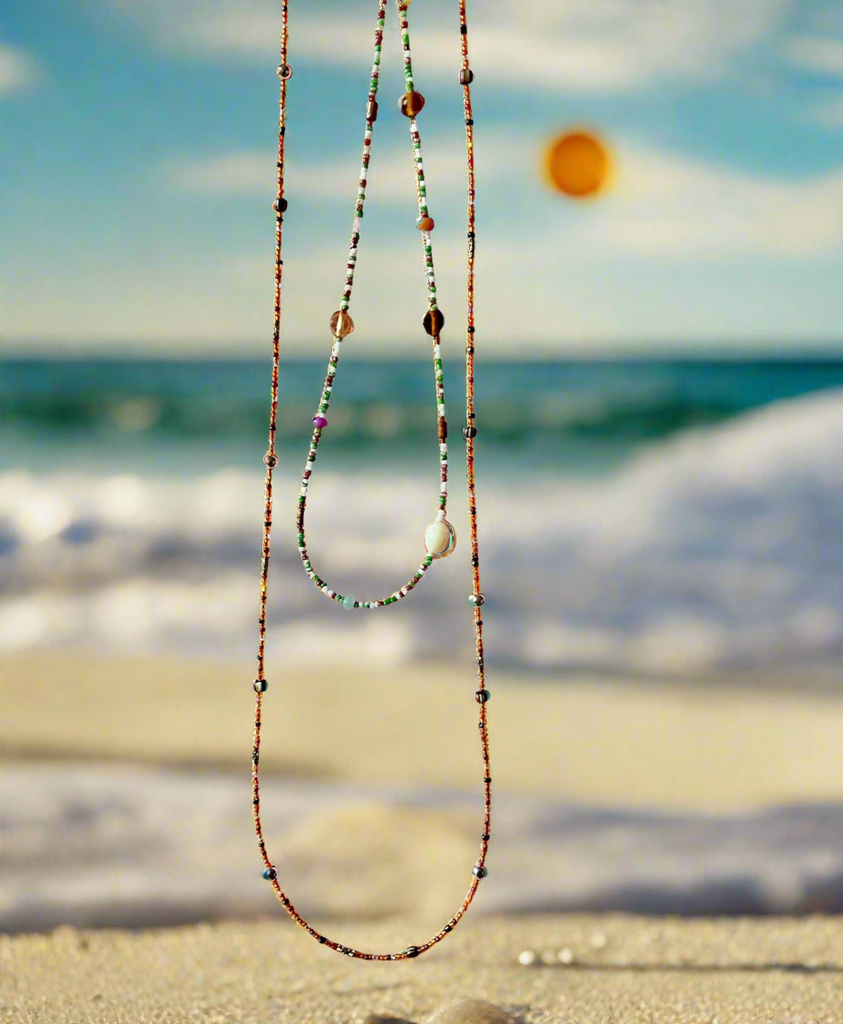 Hippie Boho Beaded Necklace And Bracelet.