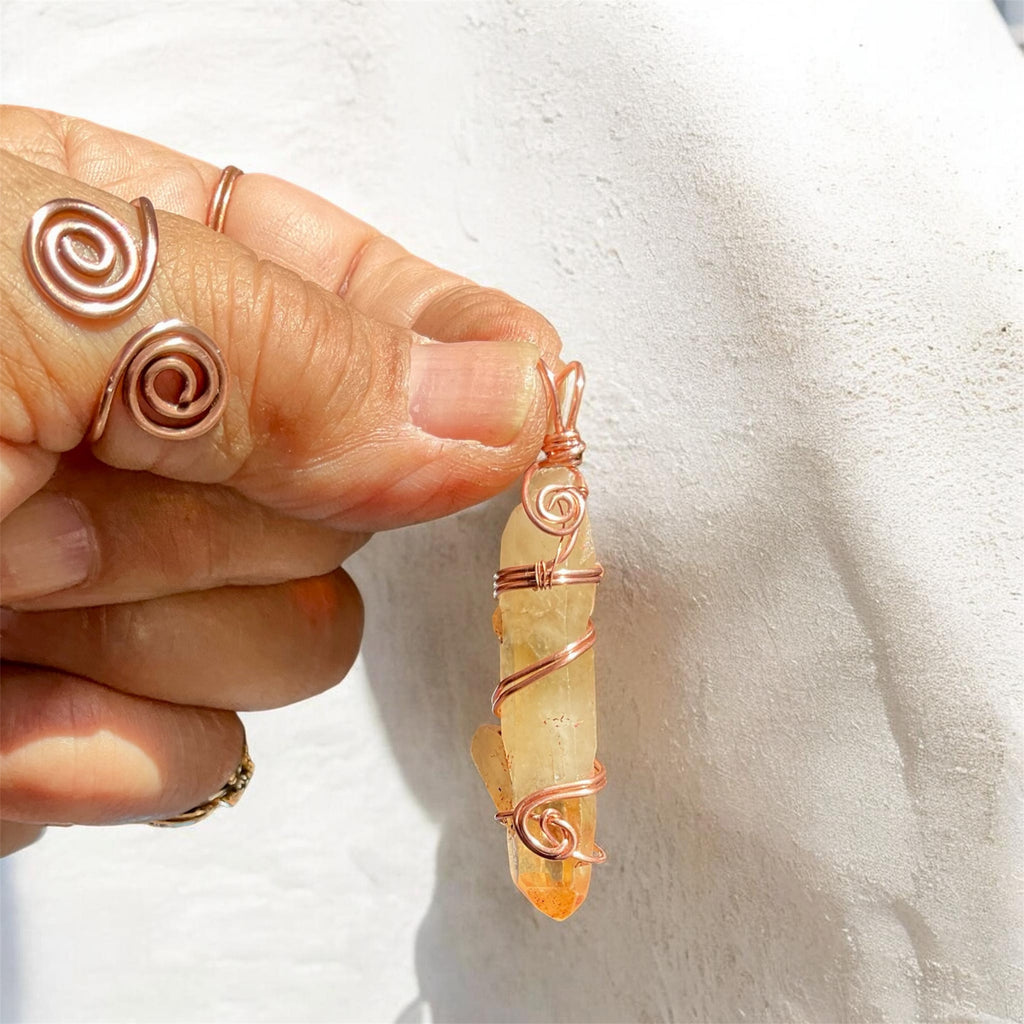 Himalayan Lemurian Citrine Points Wire Wrapped Pendants✨ - Connie’s Crystals 