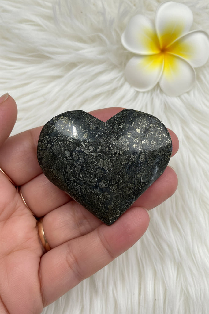 Pyrite Flower Heart