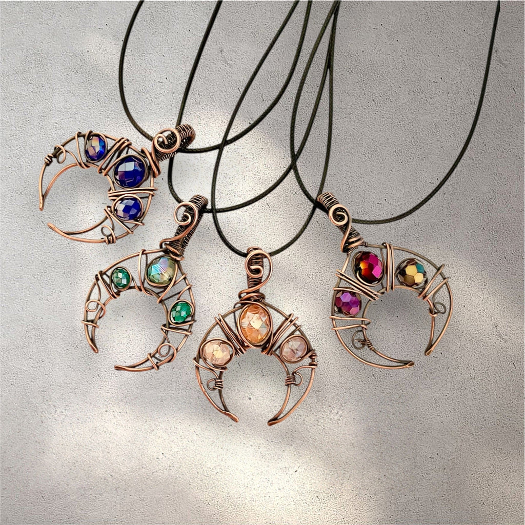 Crescent Moon Crystal Pendants – Mystical Beauty & Cosmic Energy