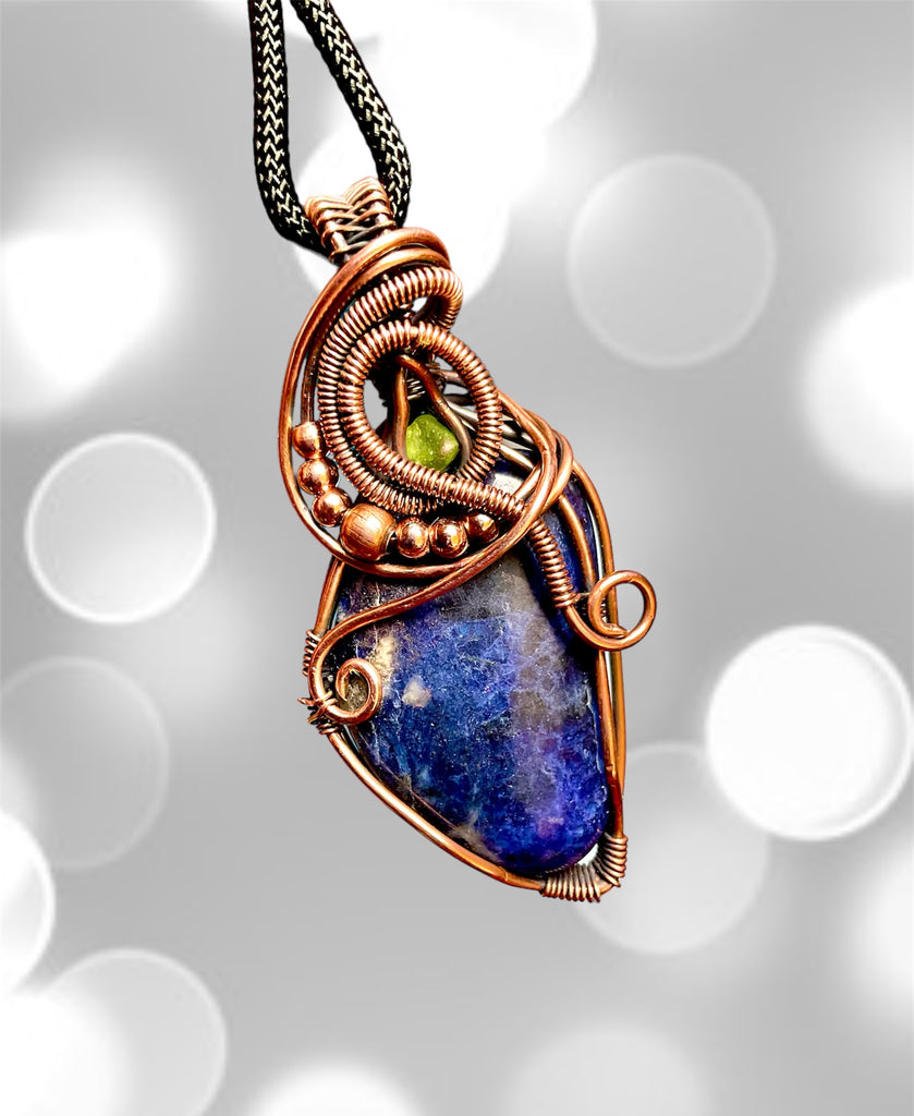Sodalite With Peridot Accent Pendant