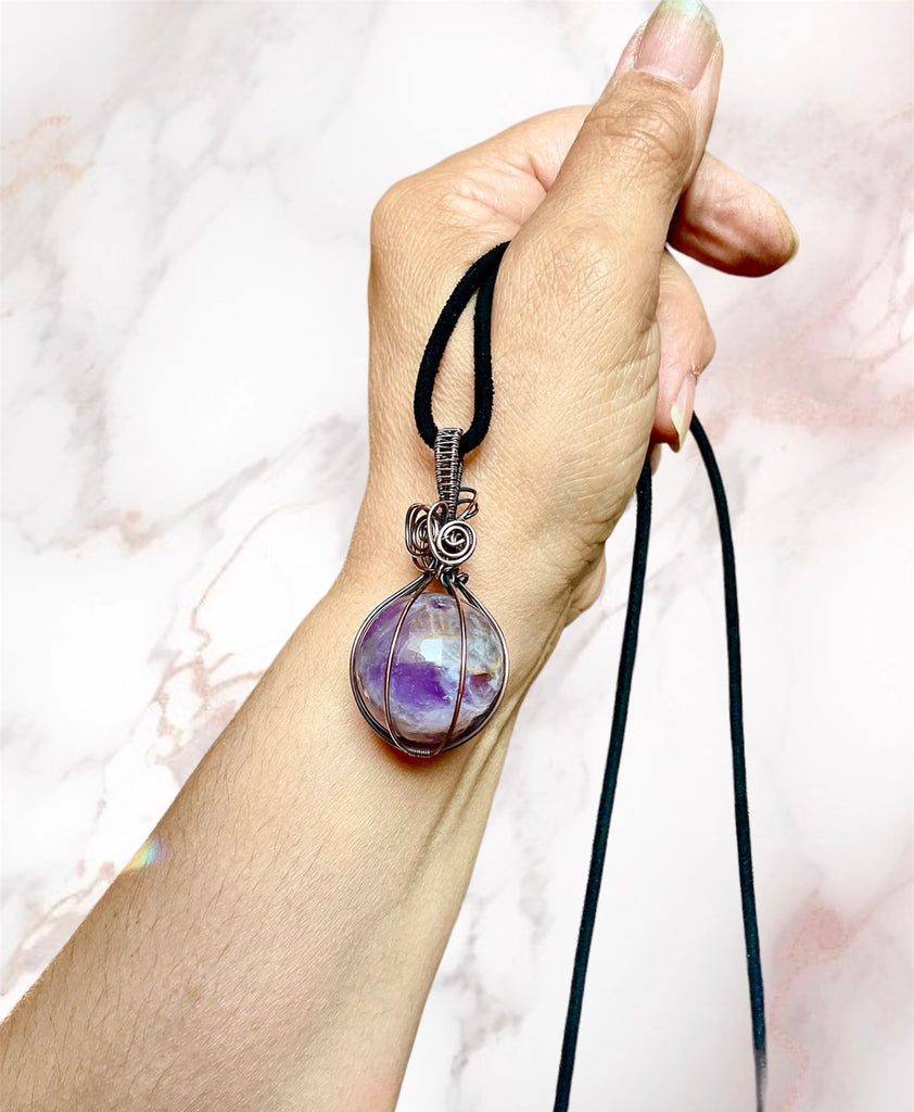 Amethyst Sphere Pendants