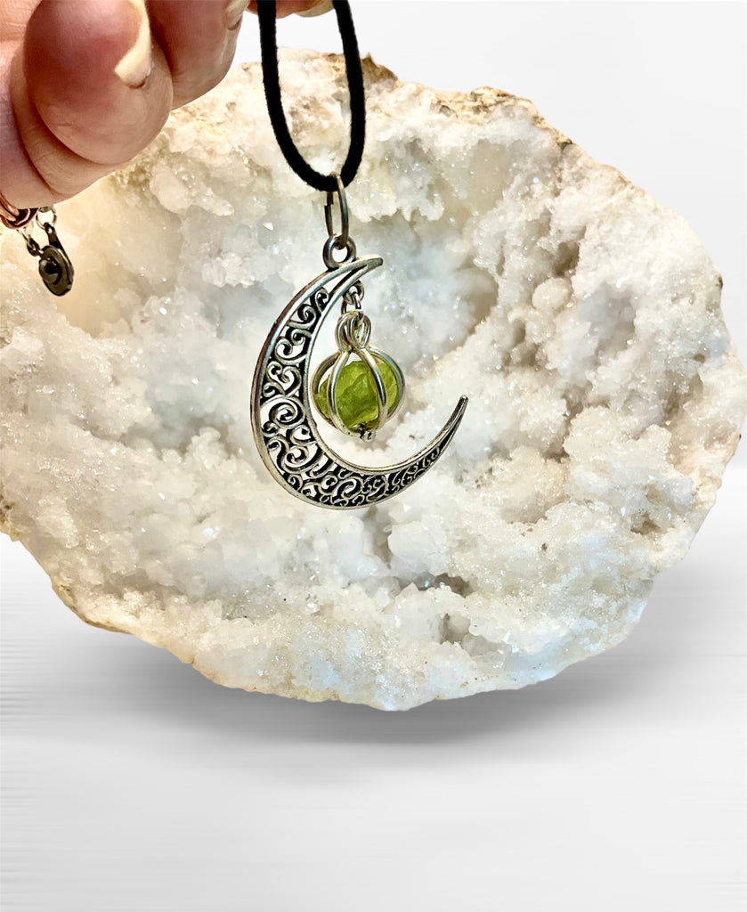 Crescent Moon Gemstone Pendants - Connie’s Crystals 