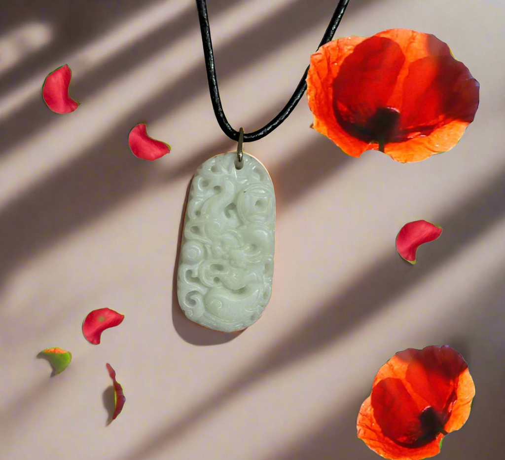 White Jade Phoenix and Dragon - Connie’s Crystals 