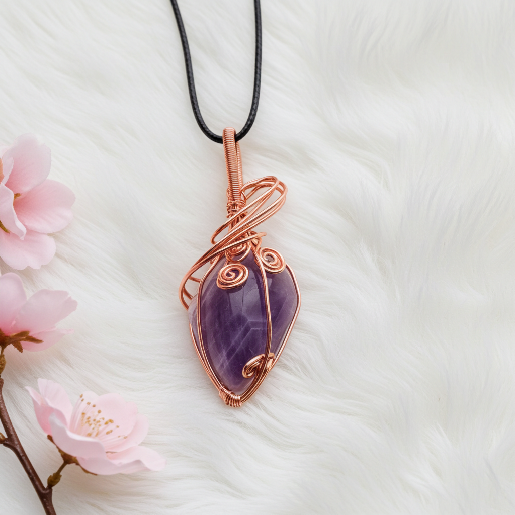 Amethyst Wire Wrapped Pendant - Connie’s Crystals 