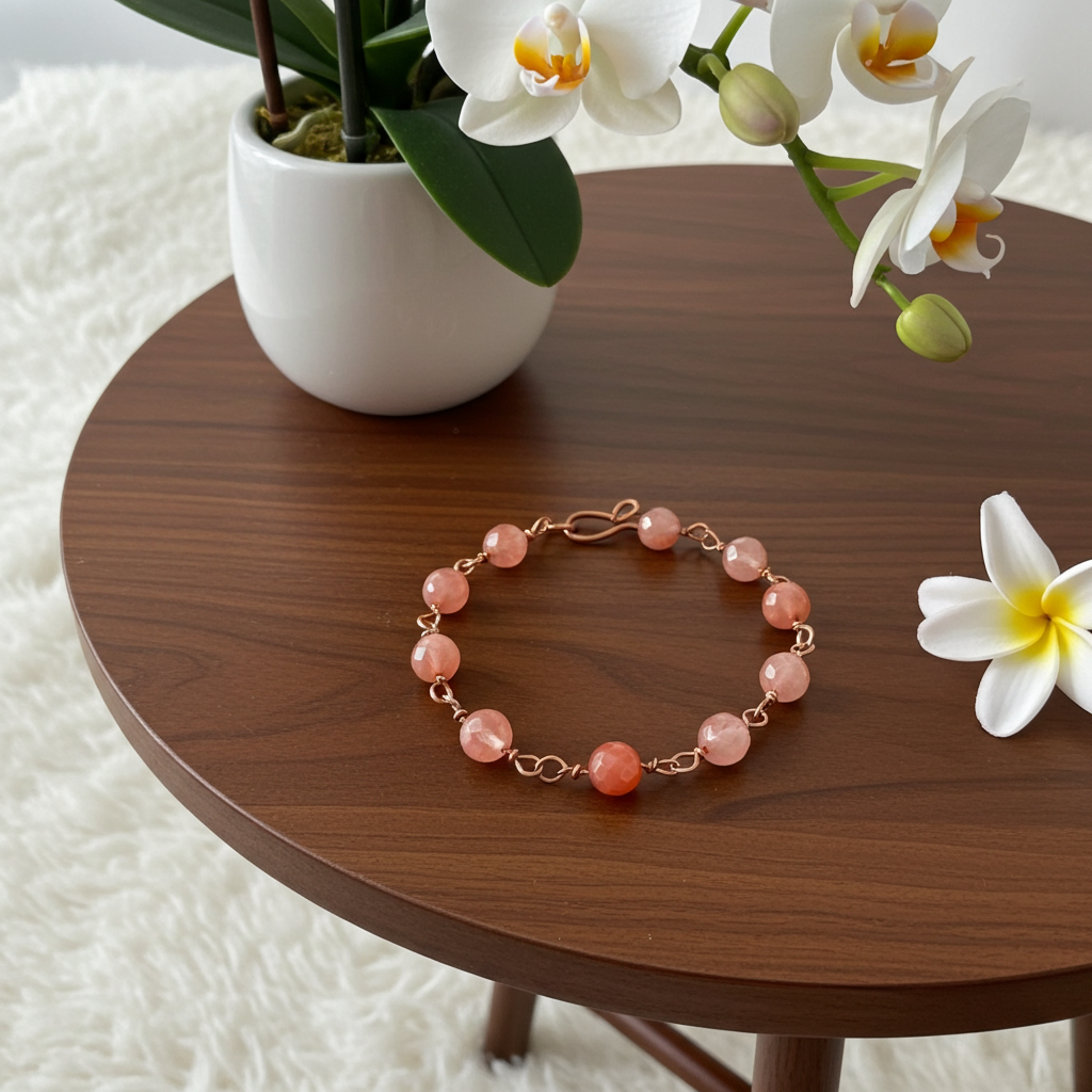 Pink Tourmaline Handmade Bracelet
