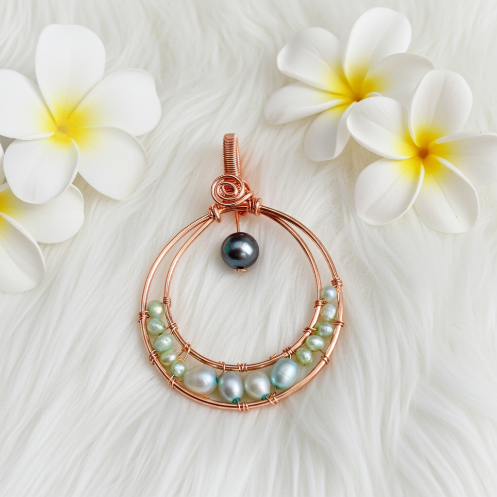 Freshwater Pearl Crescent Moon Pendant - Connie’s Crystals 