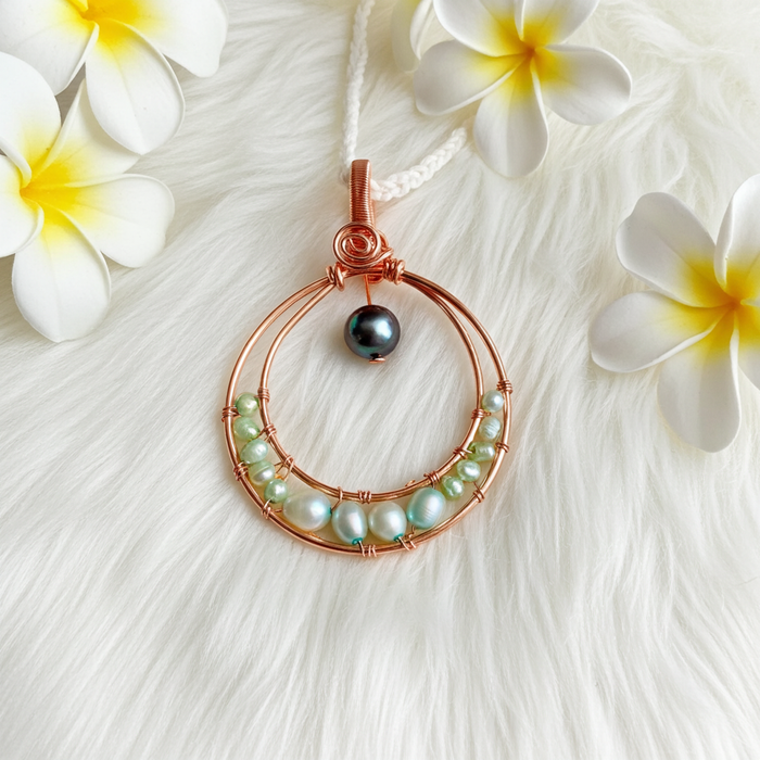 Freshwater Pearl Crescent Moon Pendant - Connie’s Crystals 