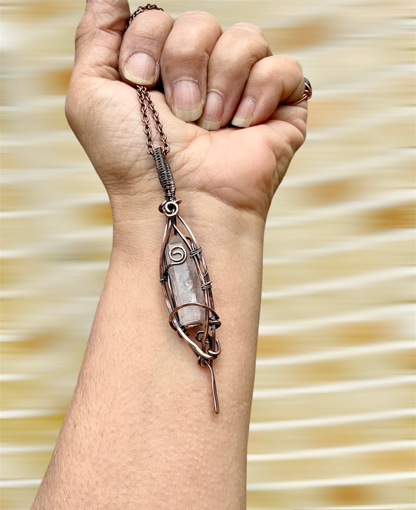 Clear Quartz Point Wire Wrapped Pendant - Connie’s Crystals 