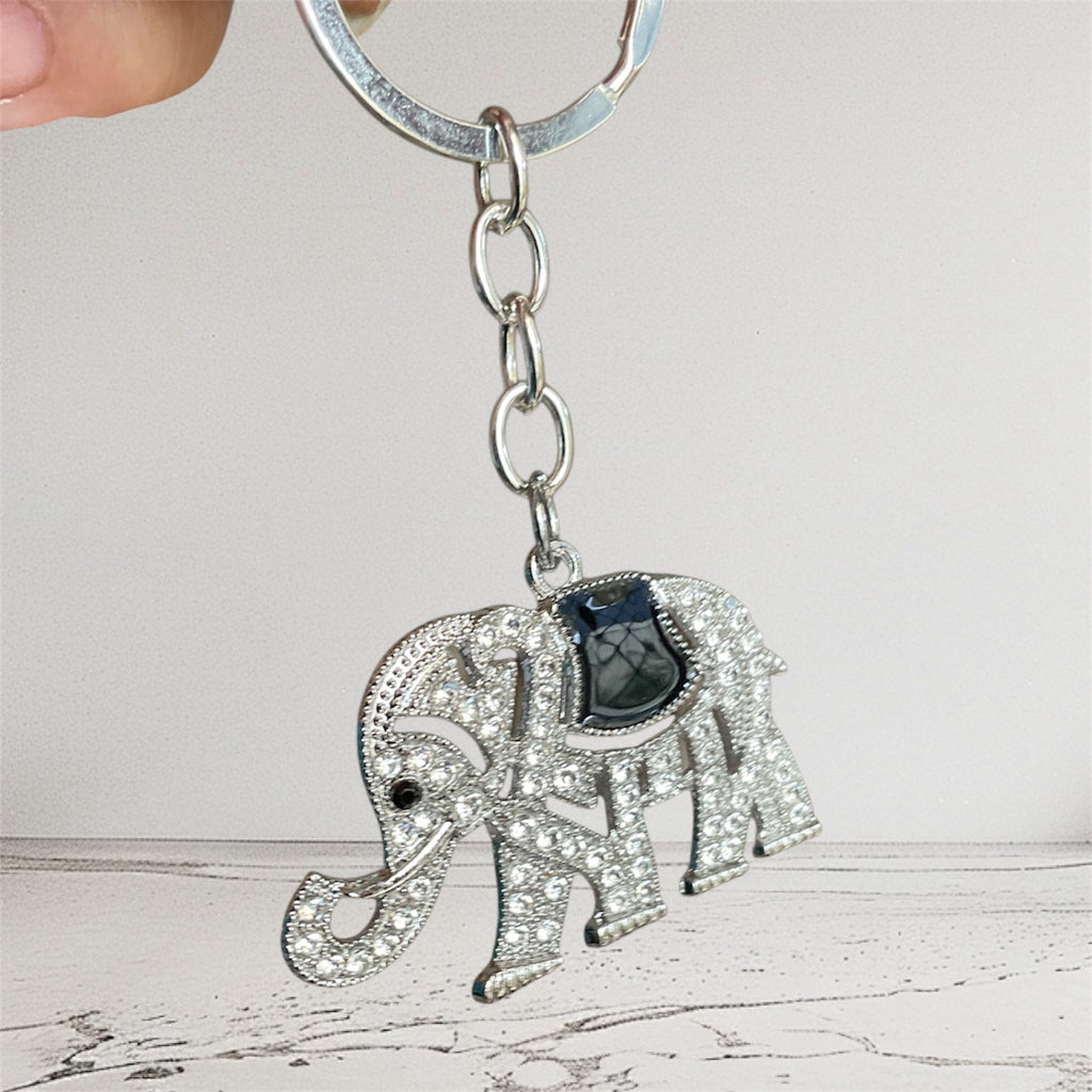 Lucky Elephant Crystal Key Ring