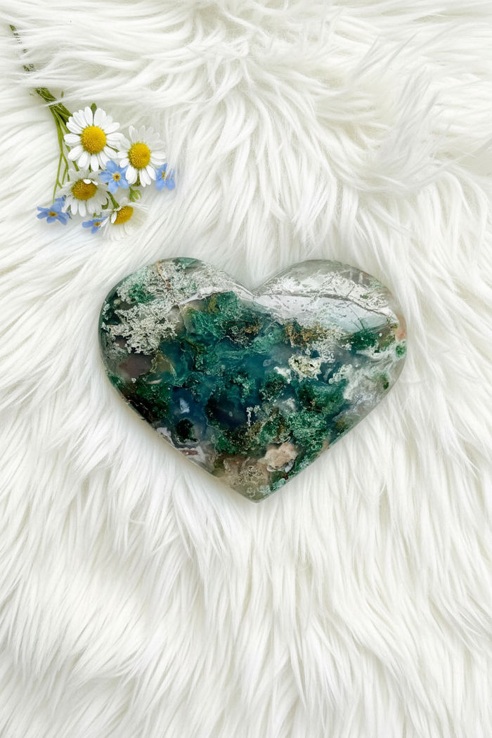 Ocean Agate Druzy Heart