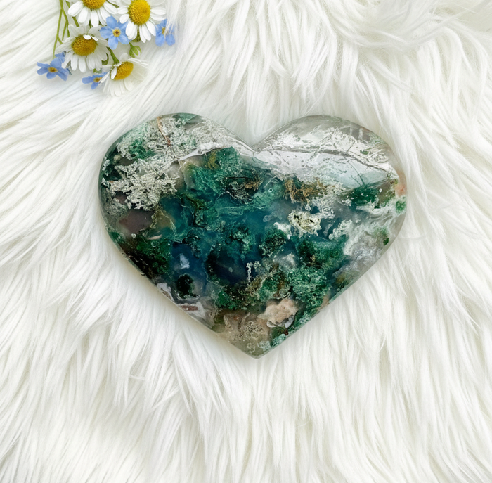 Ocean Agate Druzy Heart