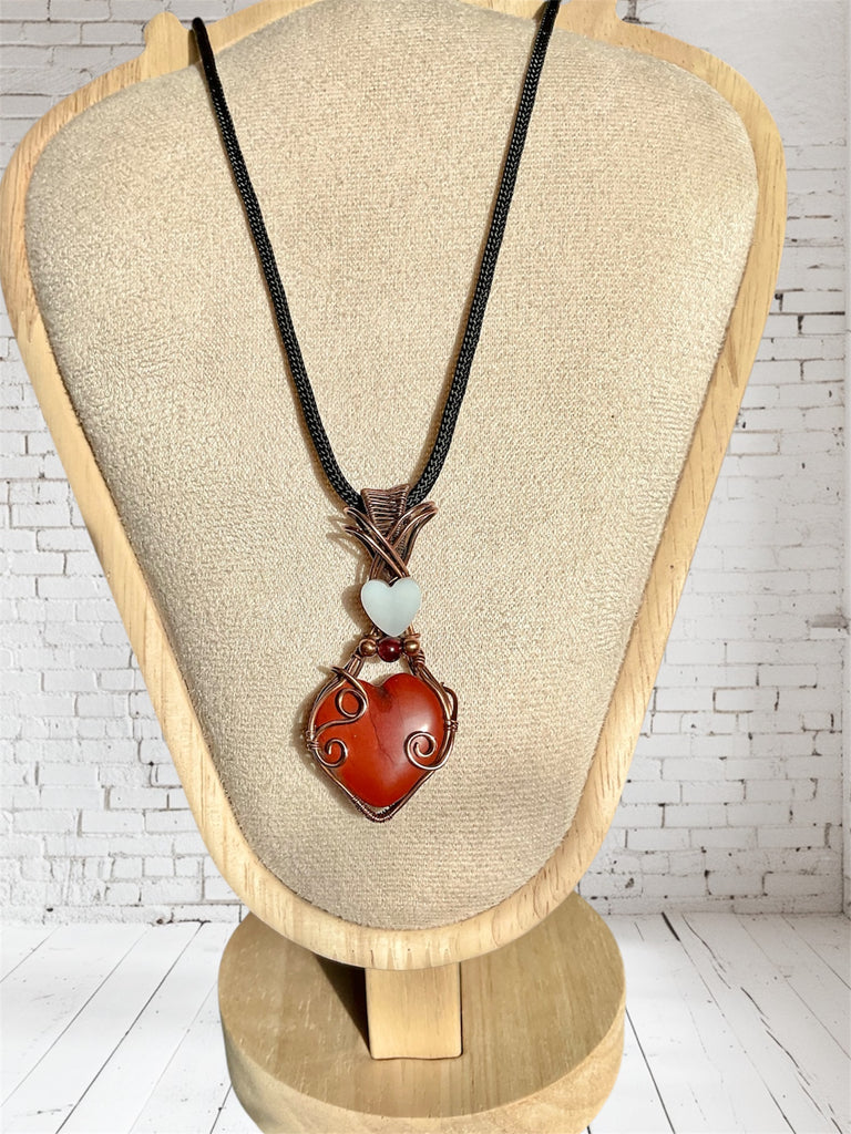 Red Jasper Heart Pendants