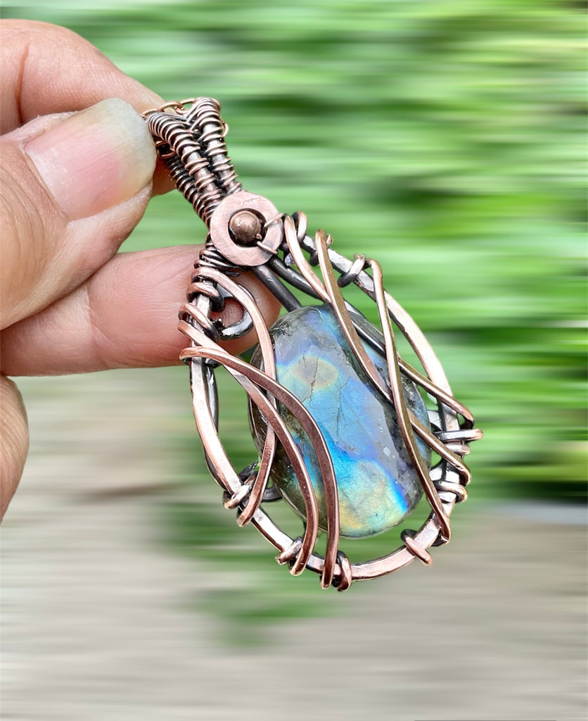 Labradorite Wire Wrapped Pendant - Connie’s Crystals 