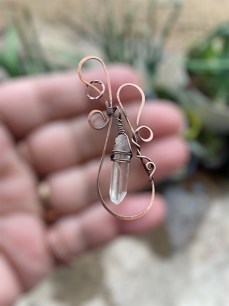 Angel Wing Quartz Pendants – Smokey Lemurian & Clear Quartz