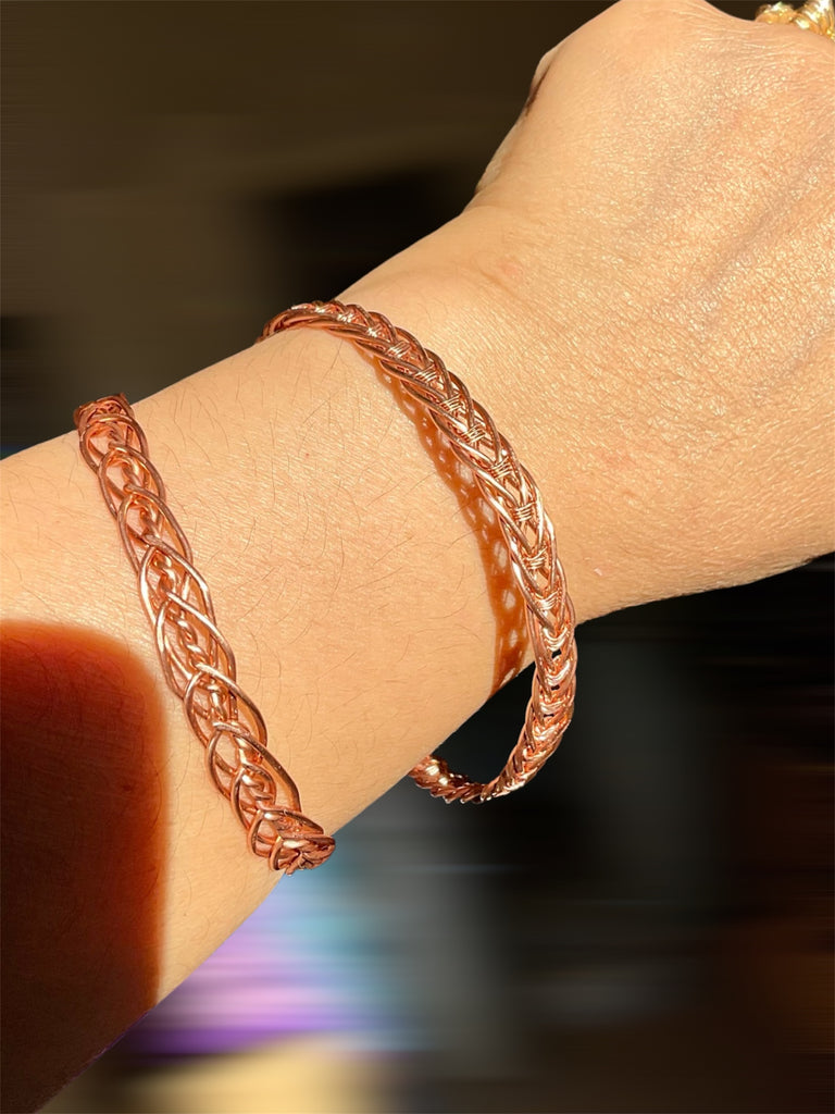 Braided Copper Bangle Bracelets