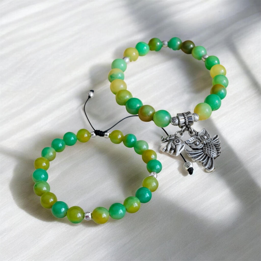 Green Chalcedony Adjustable Bracelet & Stretch Bracelet