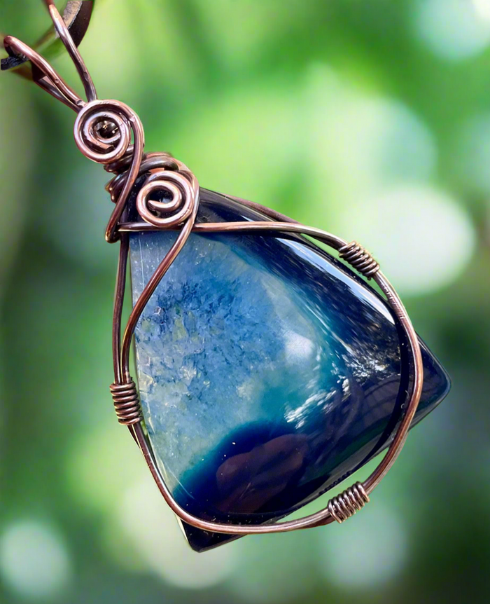 Druzy Geode Agate Wire Wrapped Pendant - Connie’s Crystals 