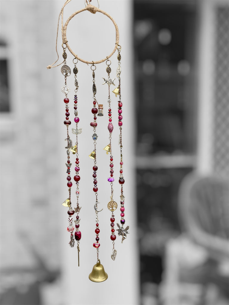 Custom Witch Bell Chimes - Maroon & Red Theme