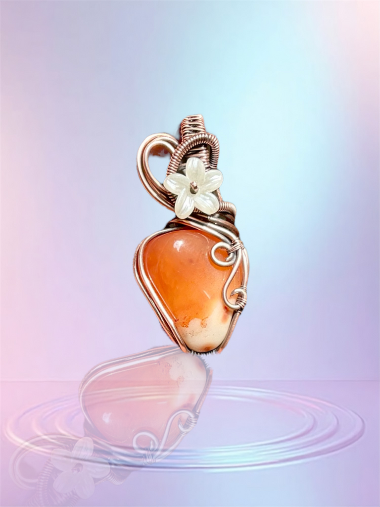 Carnelian Wire Wrapped Pendant