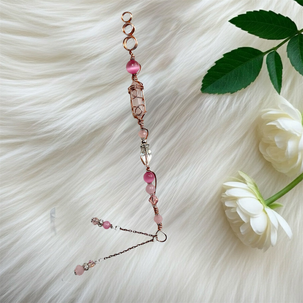 Pink Aura Quartz and Rose Quartz Wands
