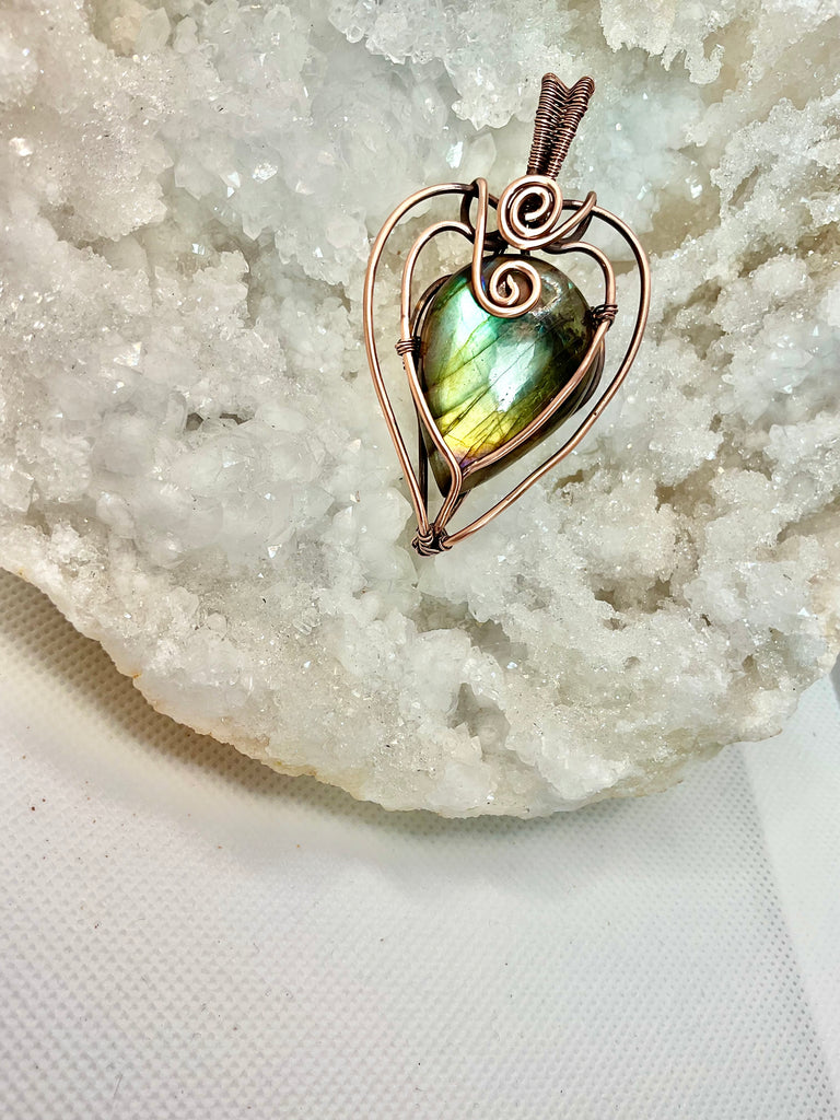 Labradorite Wire Wrapped Pendant - Connie’s Crystals 