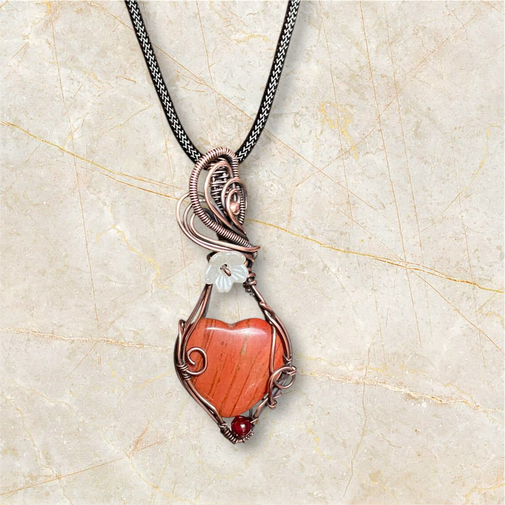 Red Jasper Heart Pendants