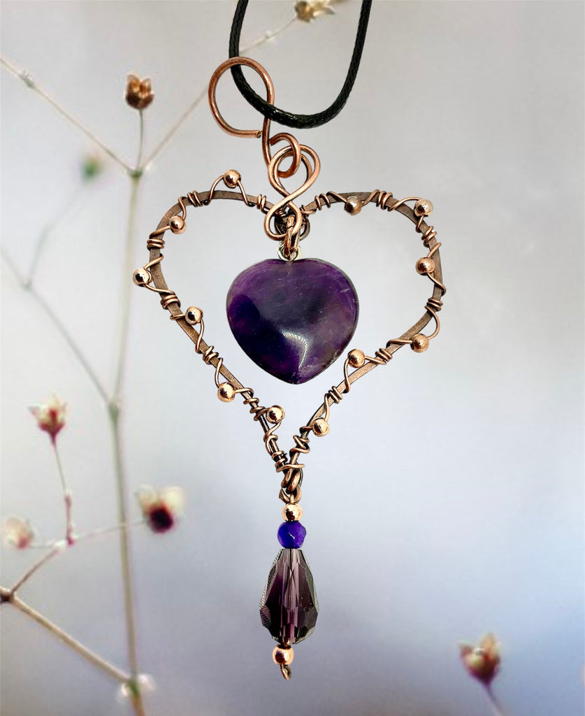 Amethyst Heart in Heart Shaped Frame