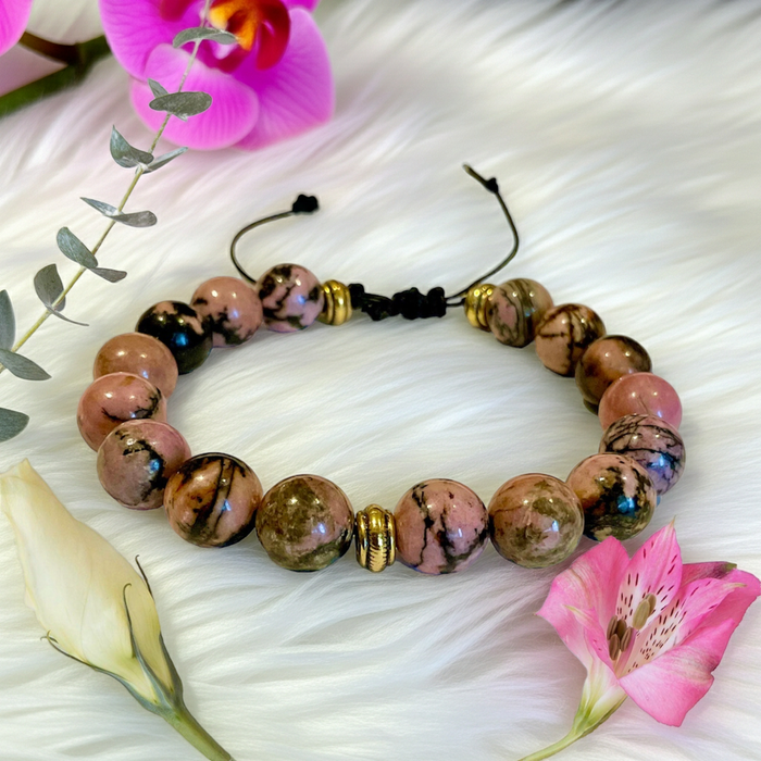 Rhodonite Gemstone Bracelet - Connie’s Crystals 
