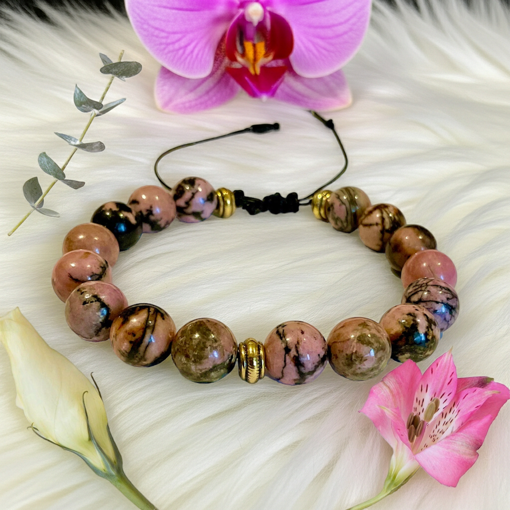 Rhodonite Gemstone Bracelet - Connie’s Crystals 