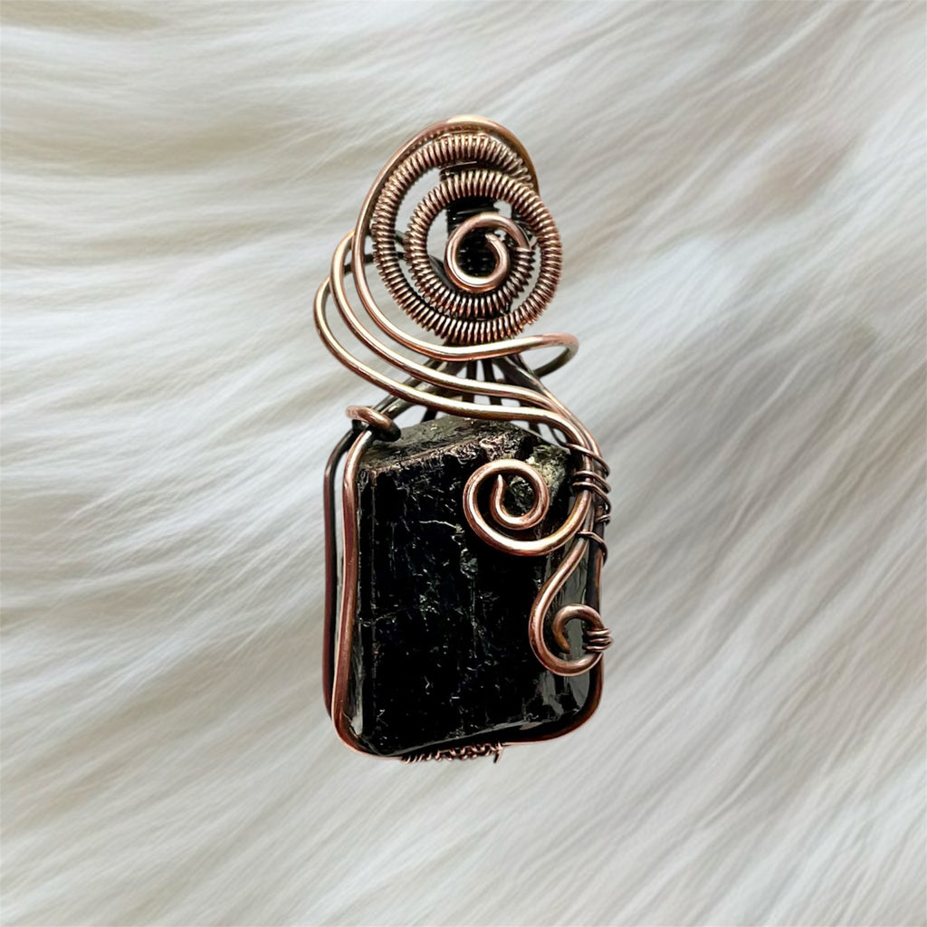 Black Tourmaline Wire Wrapped Pendant