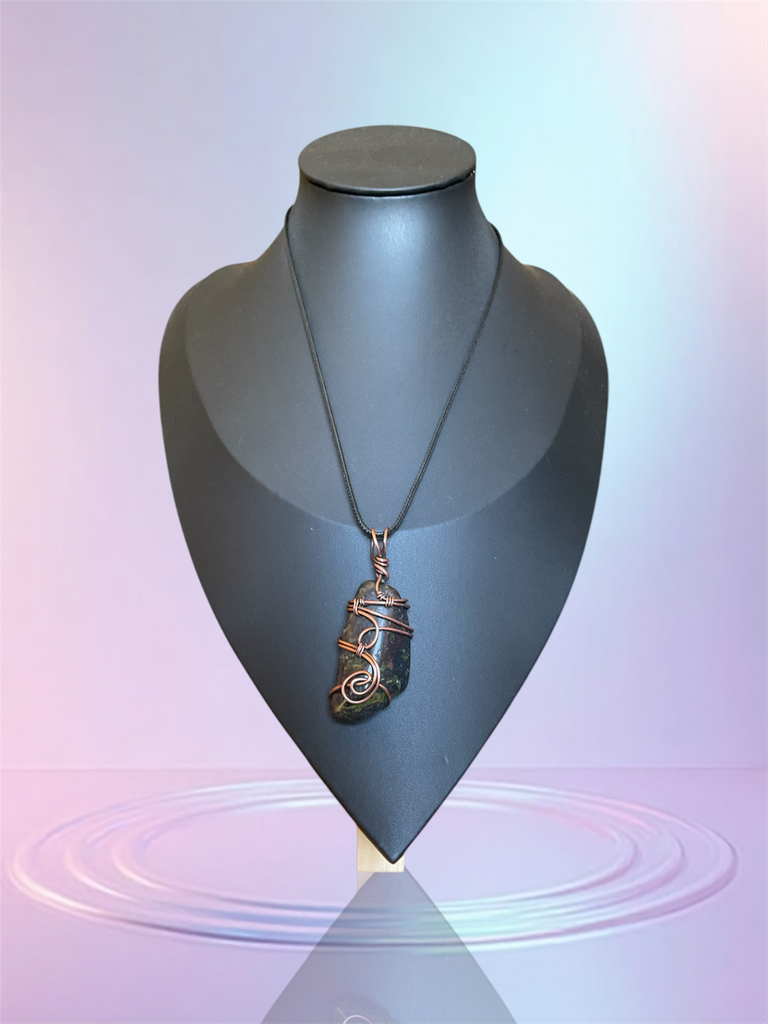 Dragon Blood Jasper Wire Wrapped Pendant