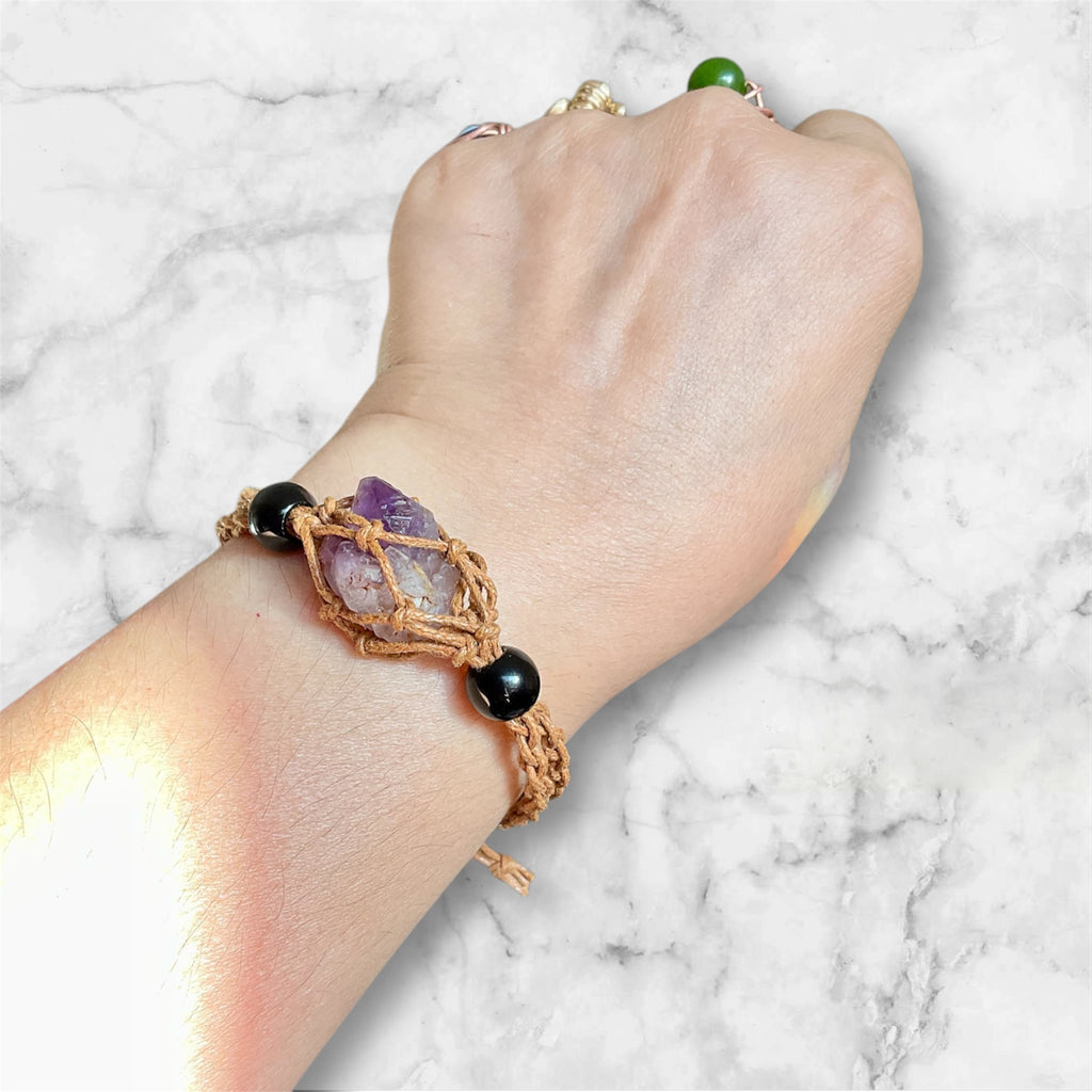 Amethyst Macrame Adjustable Bracelets