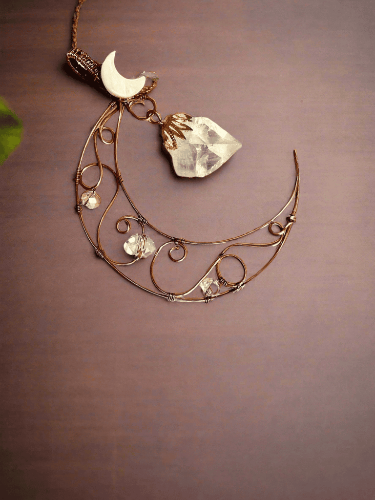 Crescent Moon with Apophyllite Pendant/Suncatcher