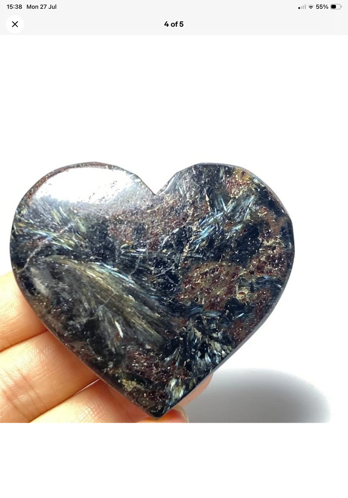 Blue Flash Astrophyllite Hearts
