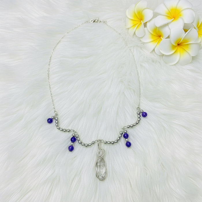 Herkimar Diamond and Amethyst Necklace - Connie’s Crystals 