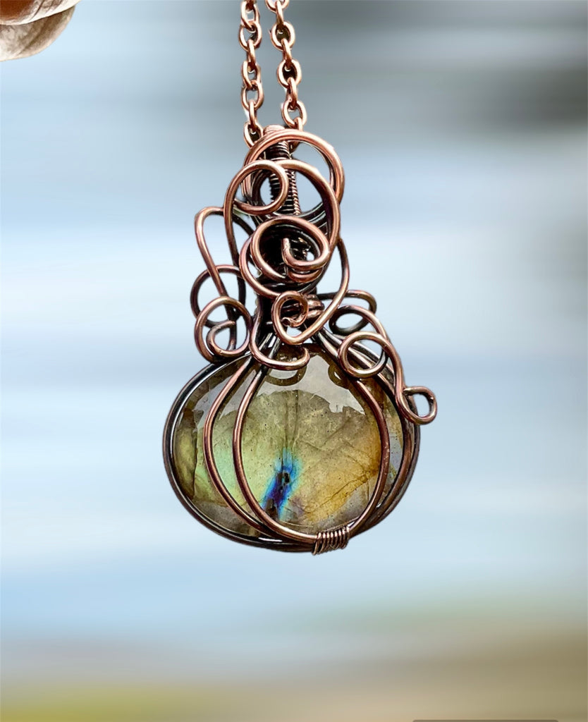 Labradorite Halloween Pumpkin Pendants - Connie’s Crystals 